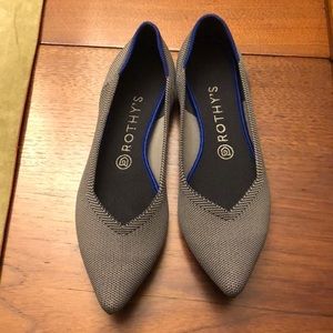 Rothy’s The Pointe flat Cloud Grey Birdseye size 9